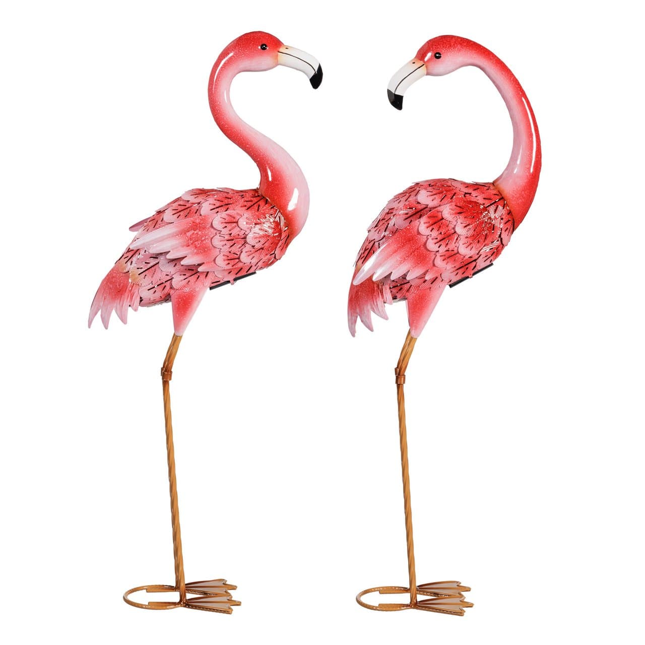 Evergreen Solar LED Metal Flamingo Pair